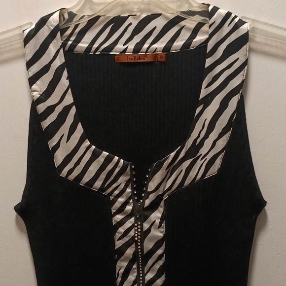 Belldini Tops - Belldini Black and White Zebra Blouse, Party, Bling